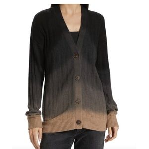 Naadam Dip Die Sweater in Black Combo Ombre, NWT, Size M